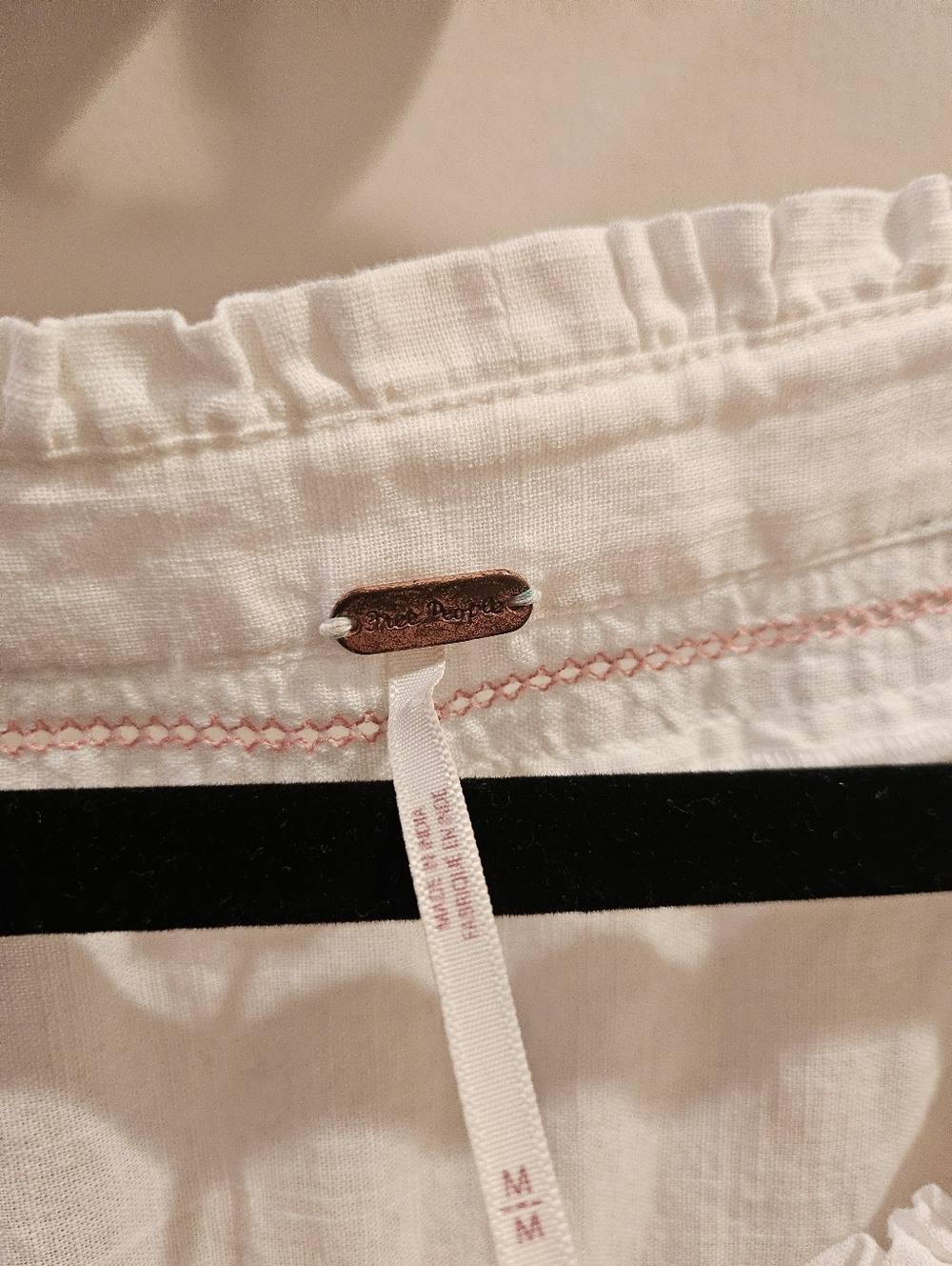 Free People Cream Cotton Embroidered Peasant Tunic. Medium. - Picture 7 of 9